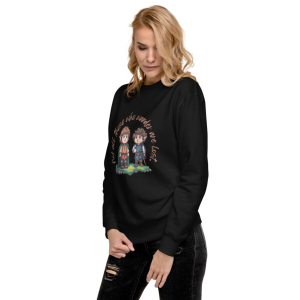 LOTR Not All Those Who Wander are Lost Hobbit - Unisex Premium Sweatshirt - Image 4
