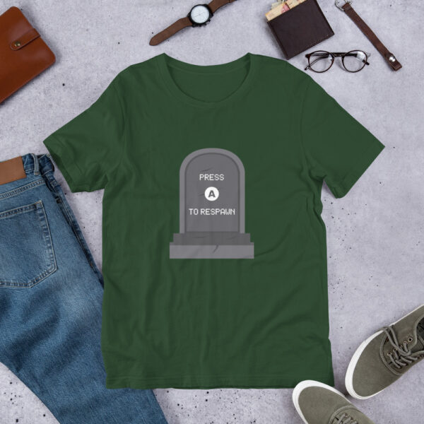 Press A to Respawn - Unisex T-Shirt - Image 11