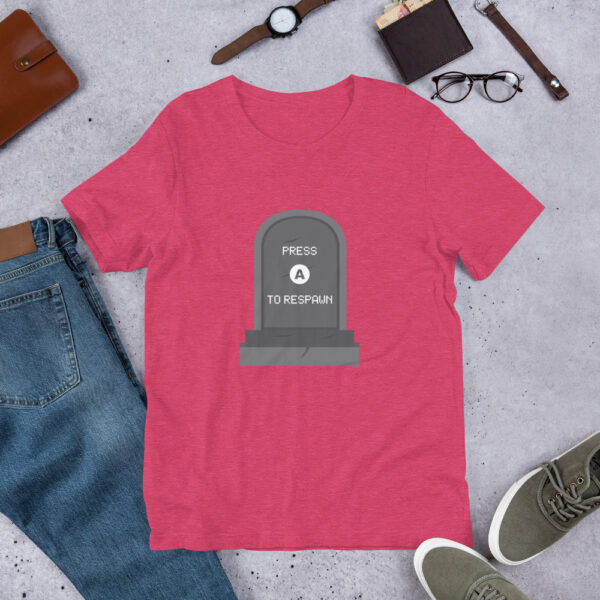 Press A to Respawn - Unisex T-Shirt - Image 14