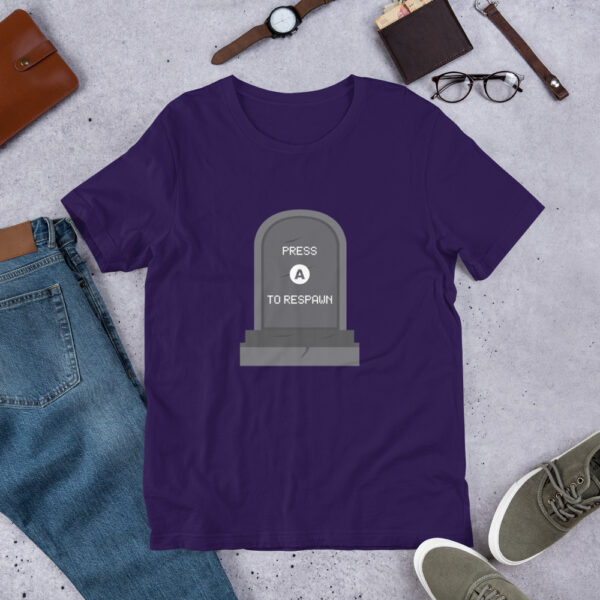 Press A to Respawn - Unisex T-Shirt - Image 6